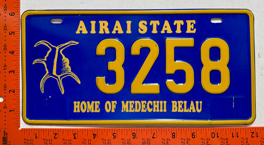 Undated Airai, Palau #3258 Passenger License Plate