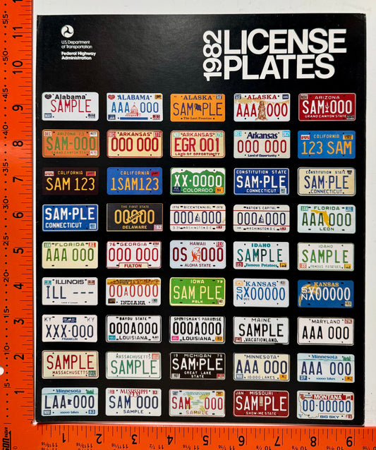 1982 DOT License Plate Guide