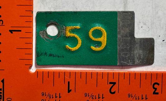 1959 Minnesota #1041307 Passenger License Plate Date Tab