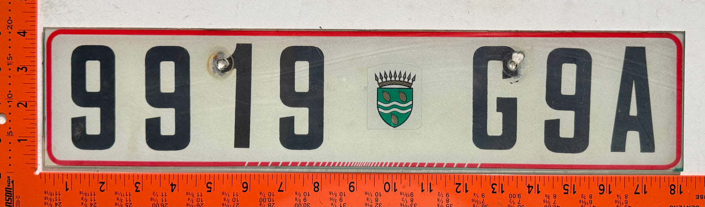 undated Gabon #9919 G9A Passenger License Plate