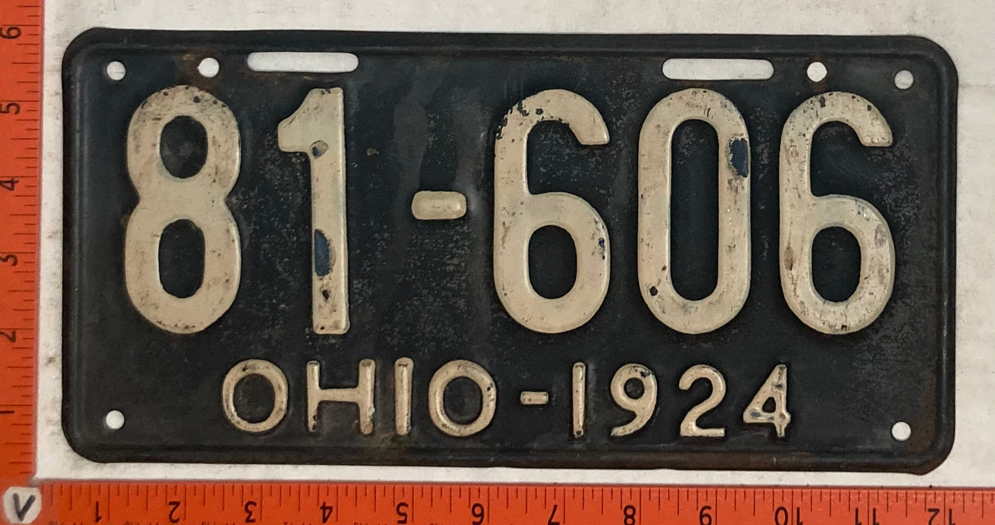 1924 Ohio #81-606 Passenger License Plate