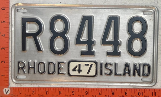 1947 Rhode Island #R8448 Passenger License Plate