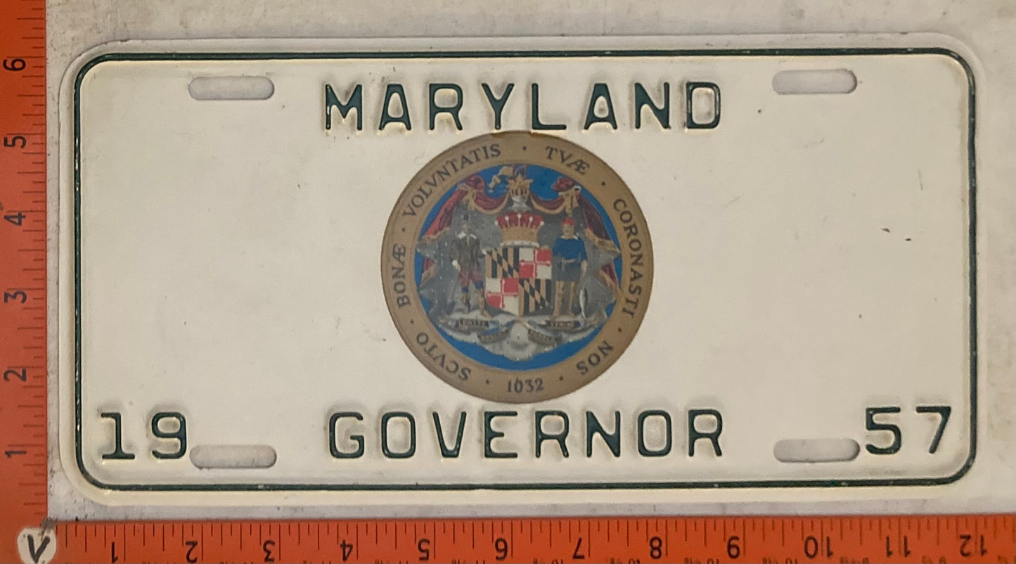 1957 Maryland #GOVERNOR License Plate