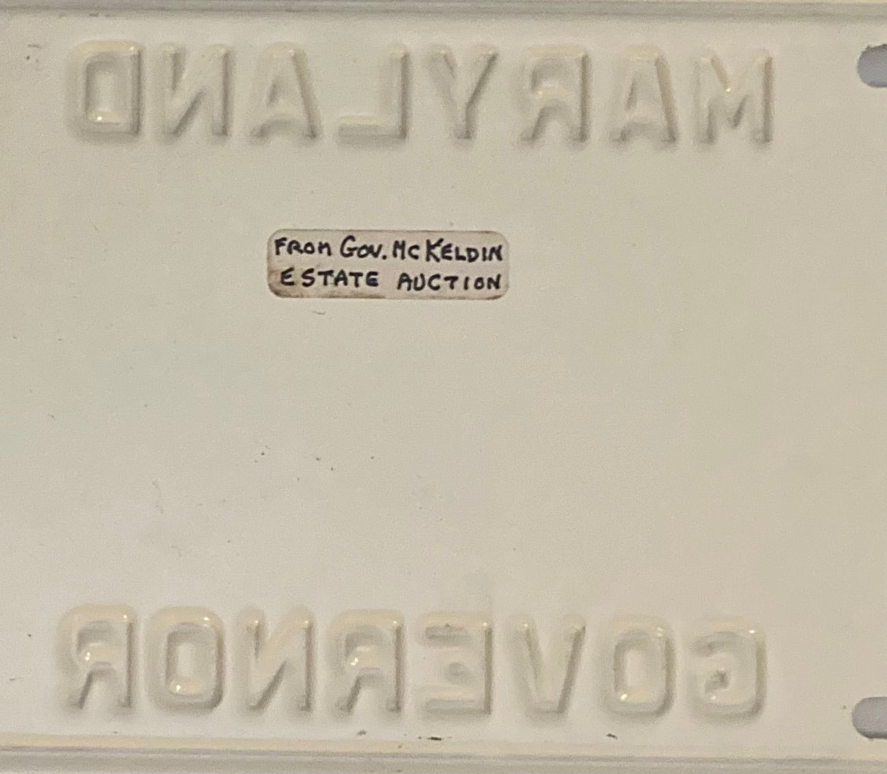 1957 Maryland #GOVERNOR License Plate