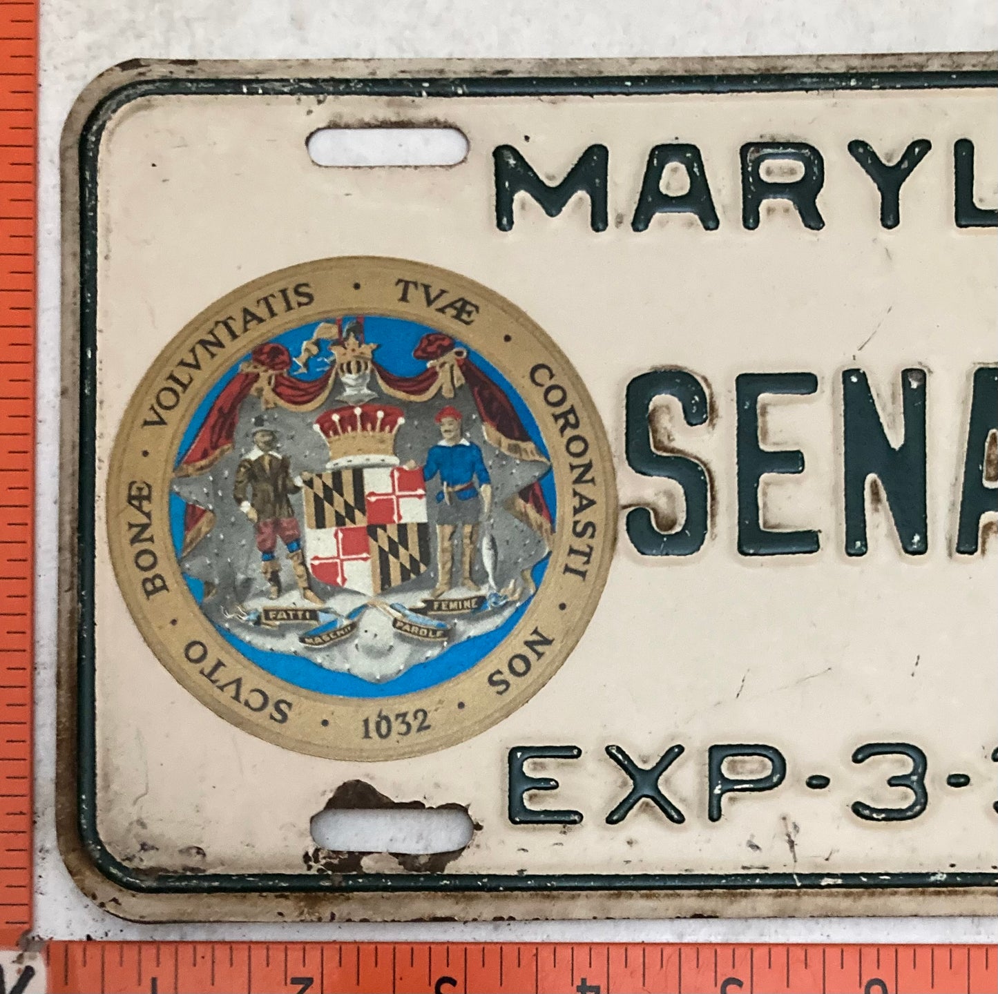 1957 Maryland #27 SENATE License Plate
