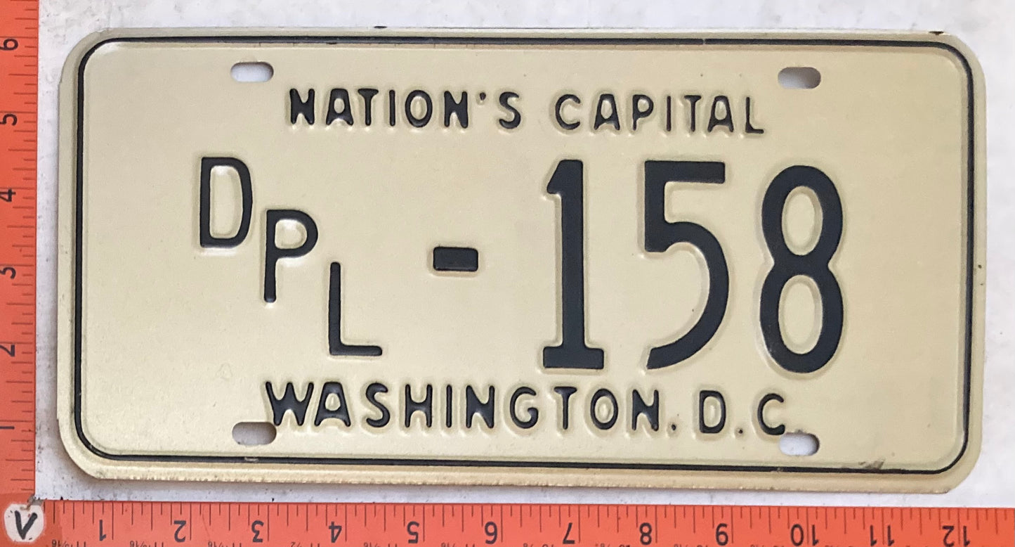 1969 Washington, DC #DPL-158 Diplomat License Plate