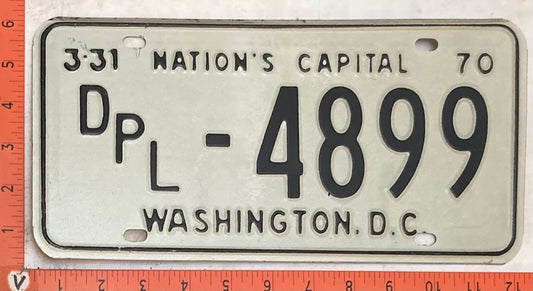 1970 Washington, DC #DPL-4899 Diplomat License Plate