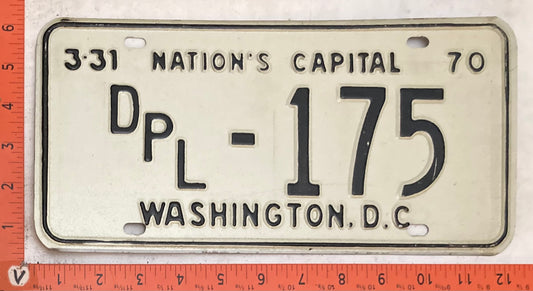 1970 Washington, DC #DPL-175 Diplomat License Plate