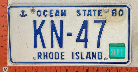 1998 Rhode Island #KN-47 Passenger License Plate