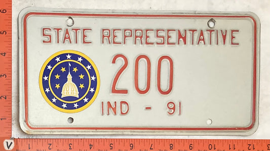 1991 Indiana #200 STATE REPRESENTATIVE Passenger License Plate