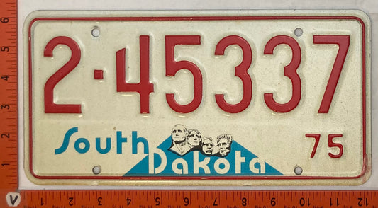 1975 South Dakota #2-45337 Passenger License Plate