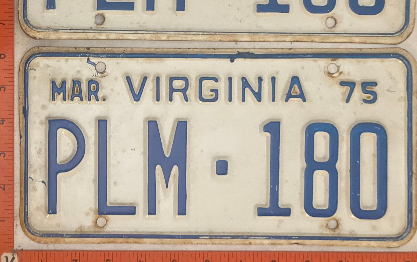 1975 Virginia #PLM-180 Passenger License Plate (Pair)