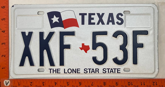 1989 Base Texas #XKF 53F Passenger License Plate