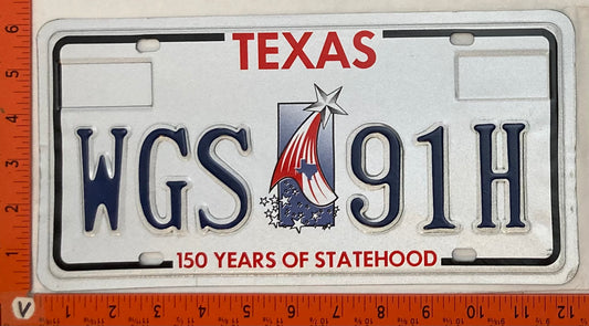 1996 Texas #WGS 91H Passenger License Plate
