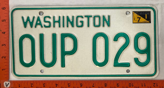 1971 Washington #OUP 029 Passenger License Plate