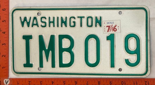 1976 Washington #IMB 019 Passenger License Plate