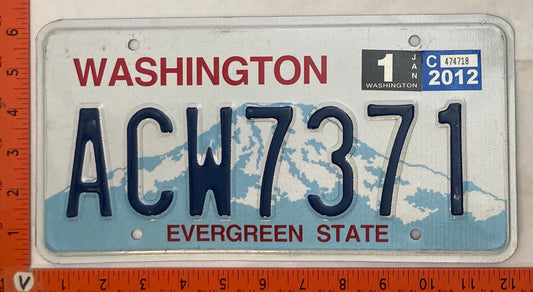 2012 Washington #ACW7371 Passenger License Plate