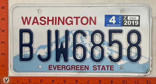 2019 Washington #BJW6858 Passenger License Plate