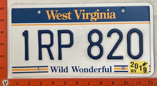 2019 West Virginia #1RP 820 Passenger License Plate