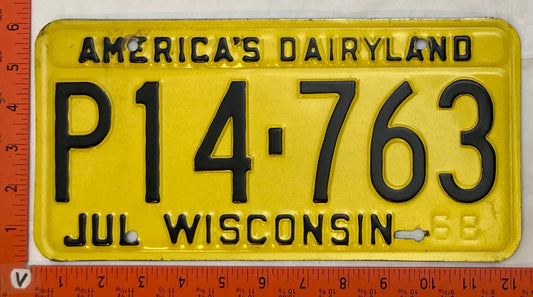 1968 Wisconsin #P14-763 Passenger License Plate