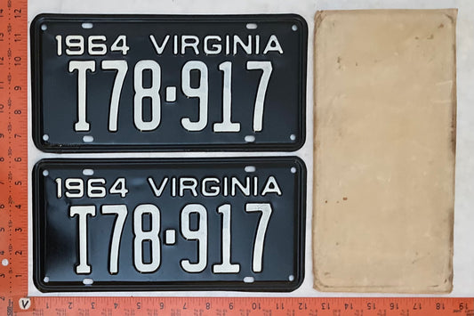 1964 Virginia #T78-917 Truck License Plate (Pair)