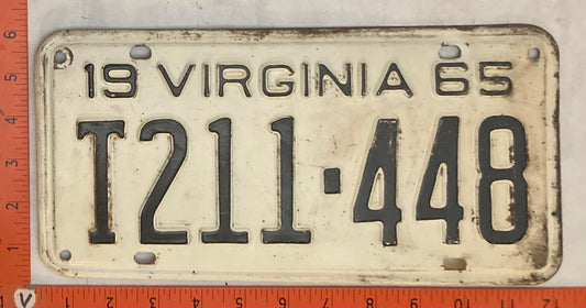 1965 Virginia #T211-448 Truck License Plate
