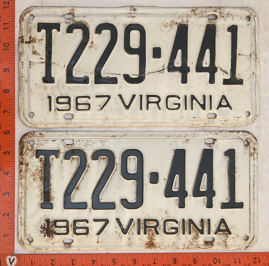 1967 Virginia #T229-441 Truck License Plate (Pair)