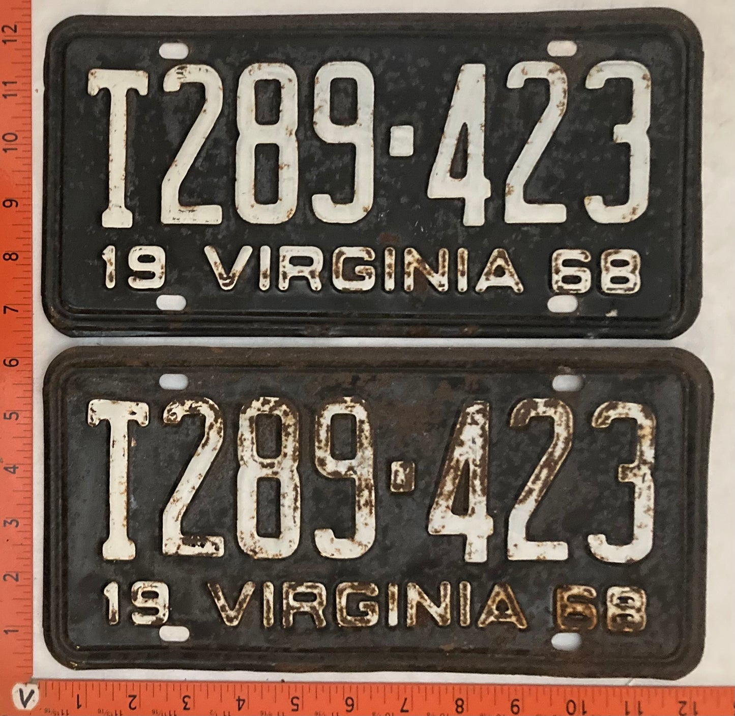 1968 Virginia #T289-423 Truck License Plate (Pair)
