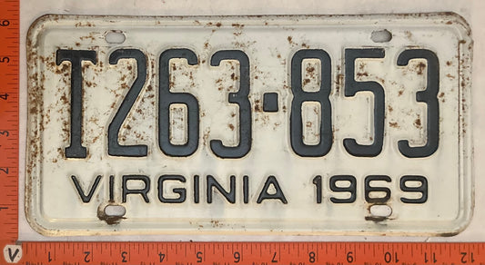 1969 Virginia #T263-853 Truck License Plate