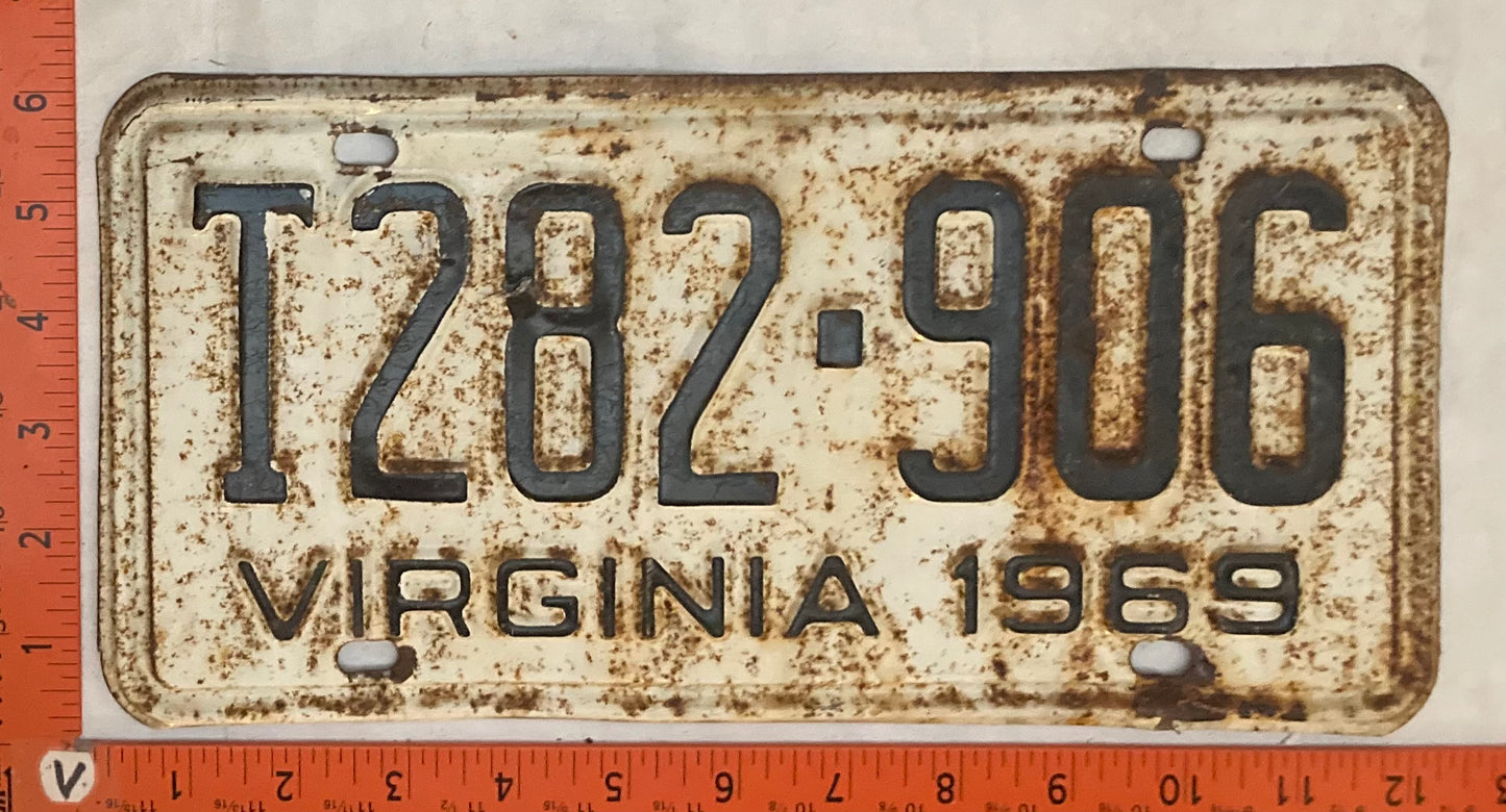 1969 Virginia #T282-906 Truck License Plate