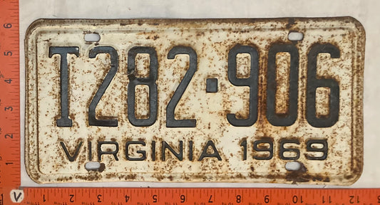 1969 Virginia #T282-906 Truck License Plate