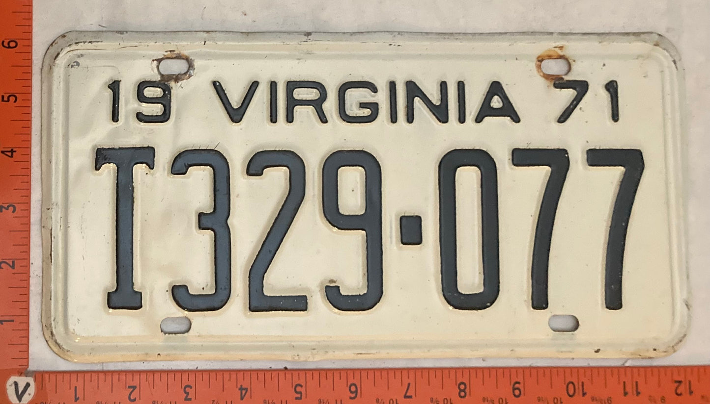 1971 Virginia #T329-077 Truck License Plate