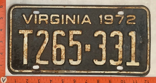 1972 Virginia #T265-331 Truck License Plate