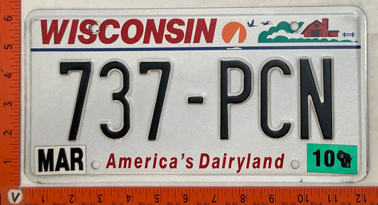 2010 Wisconsin #737-PCN Passenger License Plate