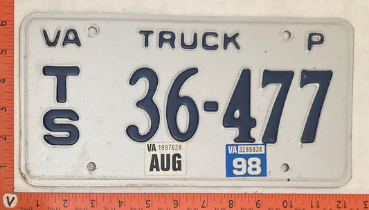 1998 Virginia #T/S 36-477 Truck License Plate