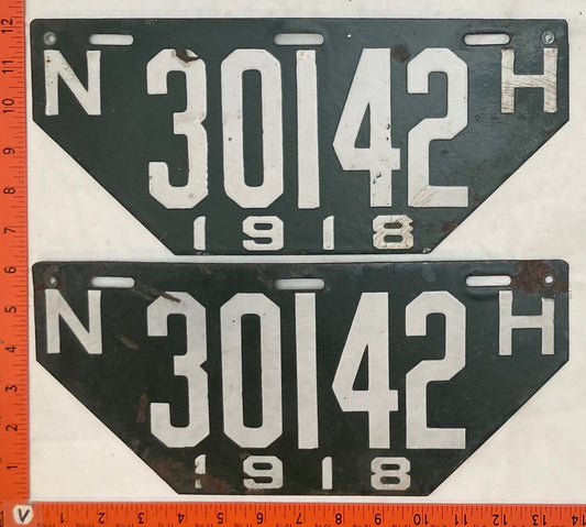 1918 New Hampshire #30141 Passenger License Plate (Non-Resident) (Pair)