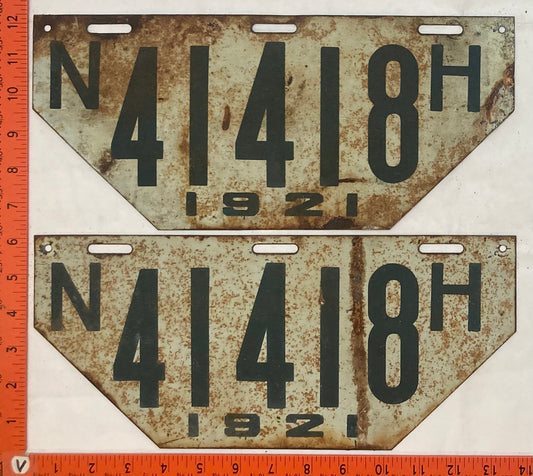1921 New Hampshire #41418 Passenger License Plate (Non-Resident) (Pair)