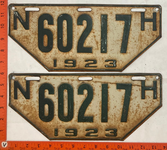 1923 New Hampshire #60217 Passenger License Plate (Non-Resident) (Pair)