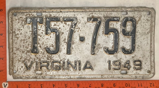 1949 Virginia #T57-759 Truck License Plate