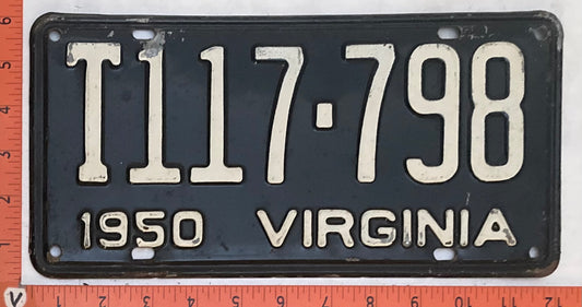 1950 Virginia #T117-798 Truck License Plate