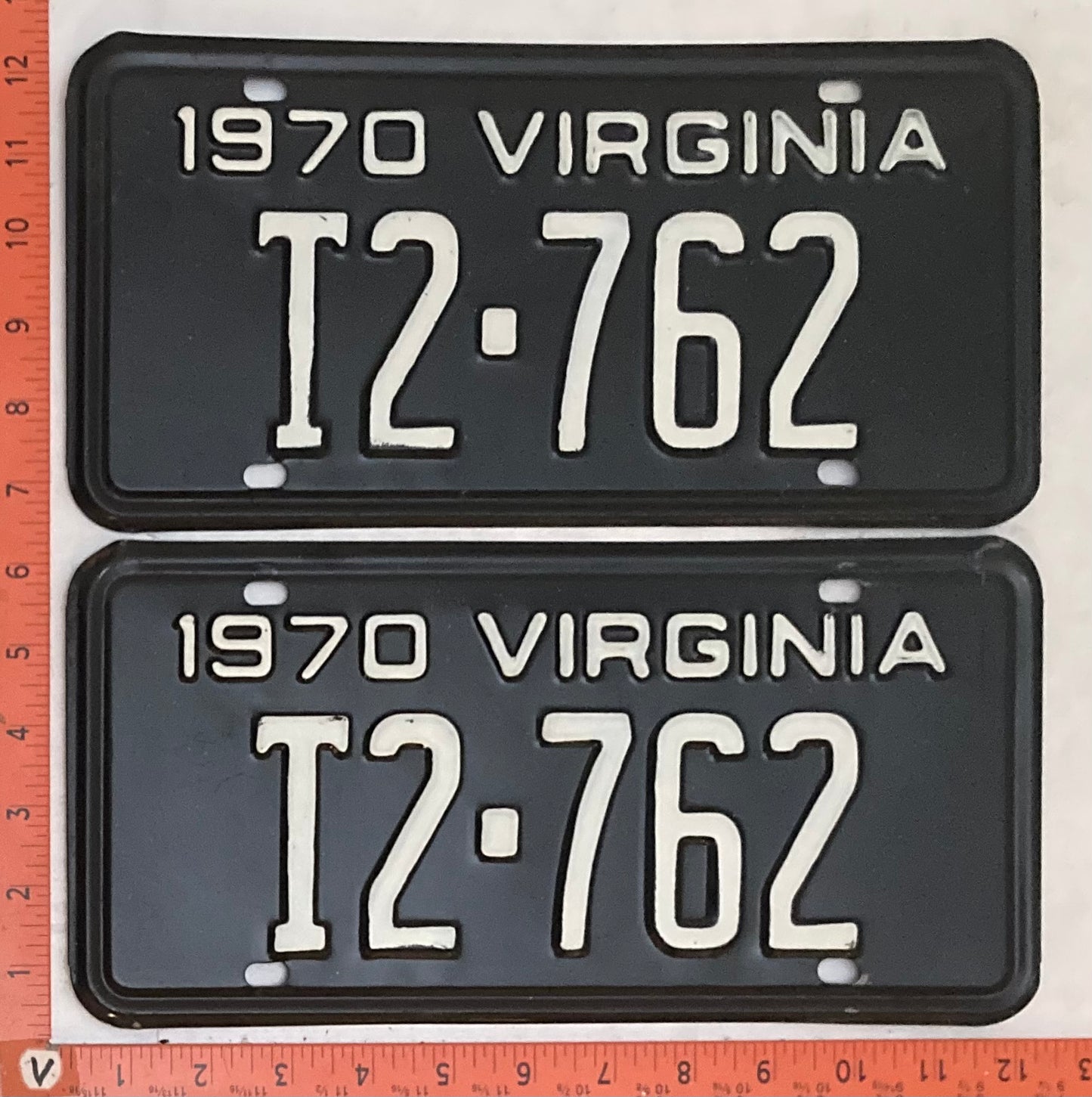 1970 Virginia #T2-762 Truck License Plate (Pair)