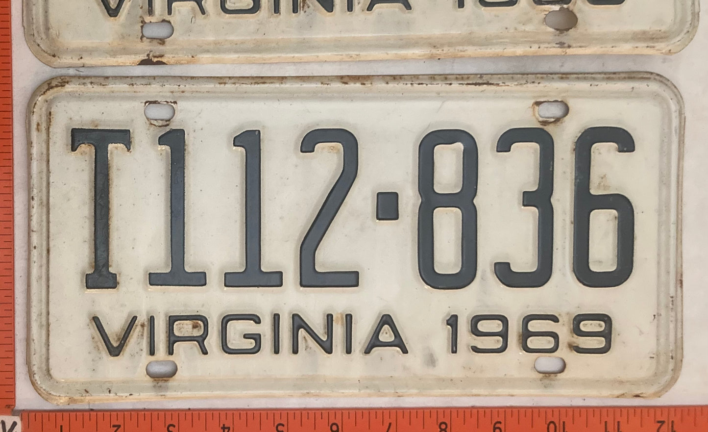 1969 Virginia #T112-836 Truck License Plate (Pair)