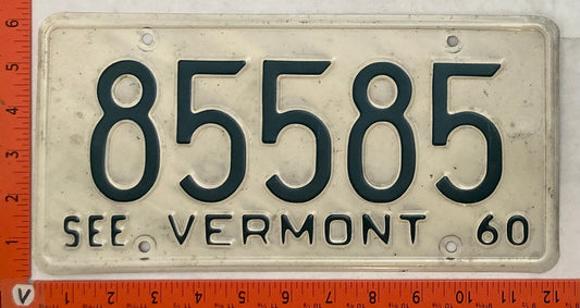 1960 Vermont #85585 Passenger License Plate