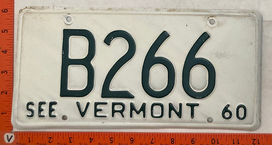 1960 Vermont #B266 Passenger License Plate