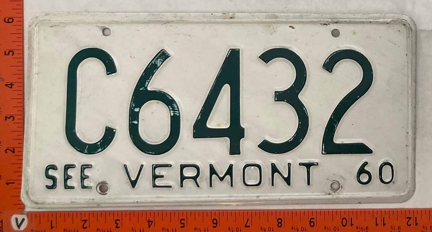 1960 Vermont #C6432 Passenger License Plate