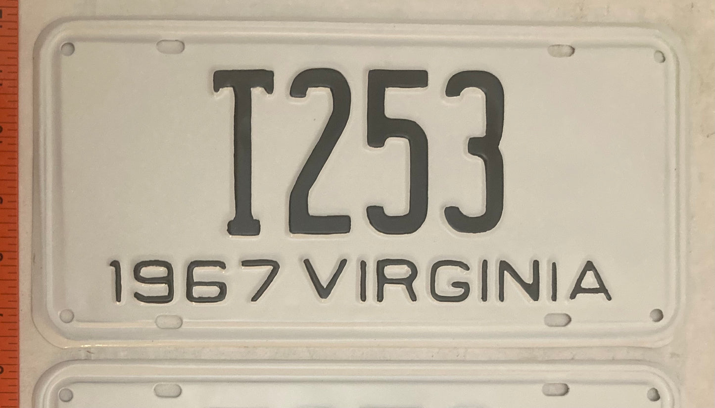 1967 Virginia #T253 Truck License Plate (Pair) YOM Eligible