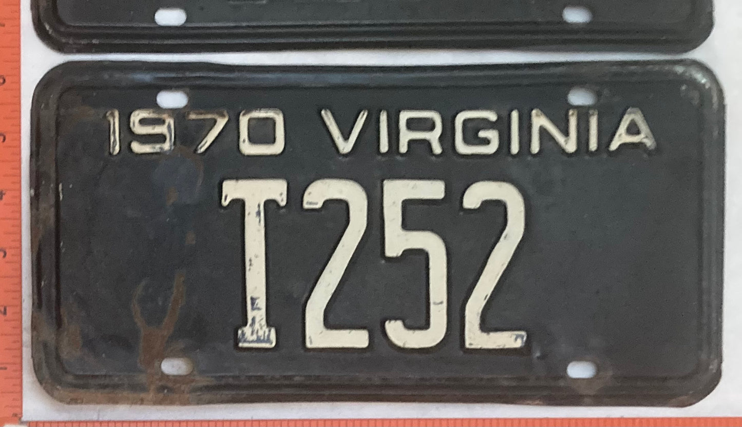 1970 Virginia #T252 Truck License Plate (Pair) YOM Eligible