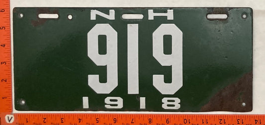 1918 New Hampshire #919 Passenger License Plate