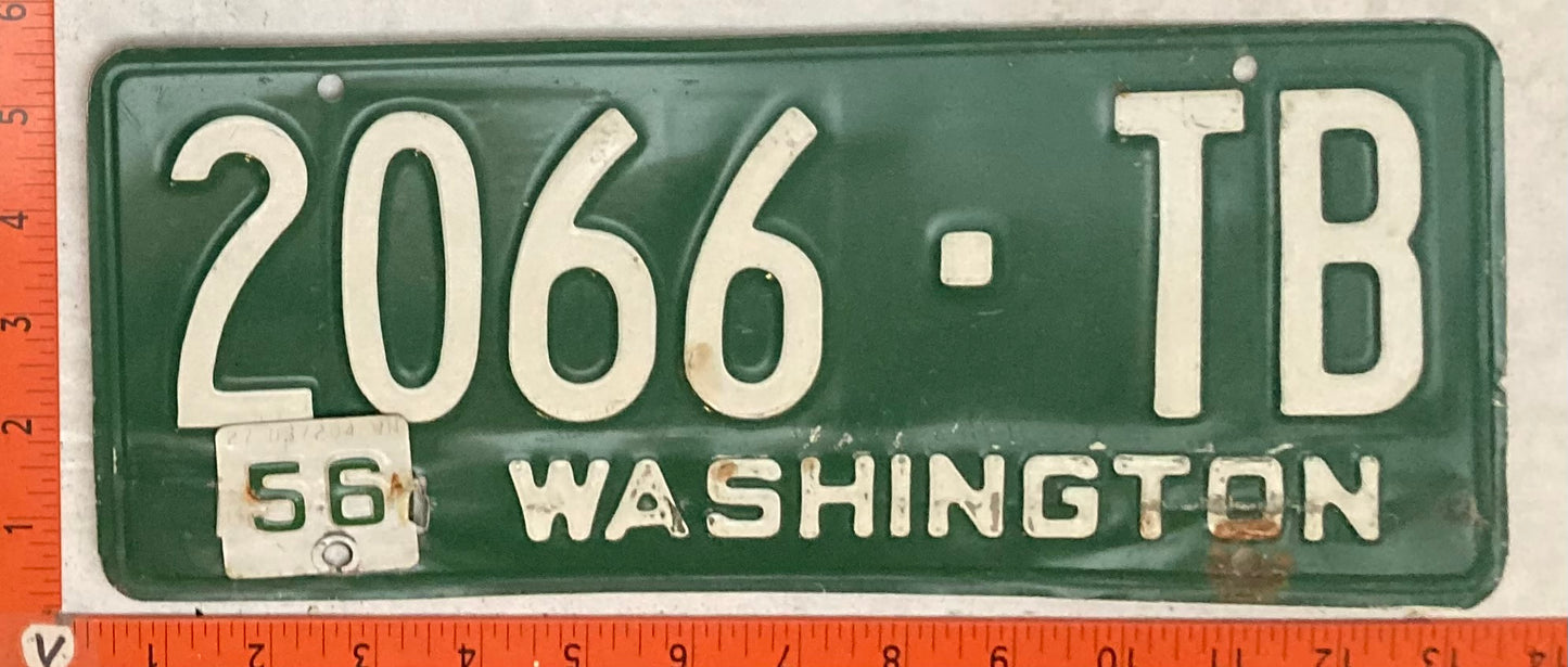 1956 Washington #2066-TB Truck License Plate