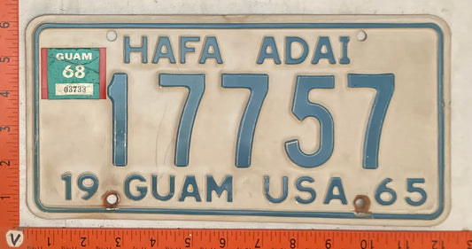 1968 Guam #17757 Passenger License Plate